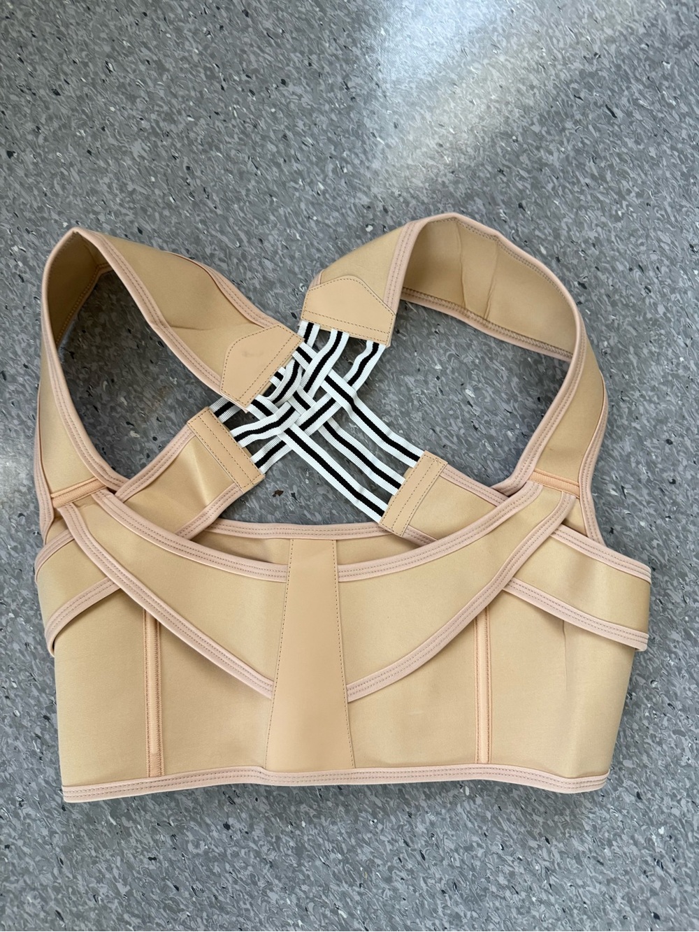 Supportive Nude Crisscross-Back Sports Bra